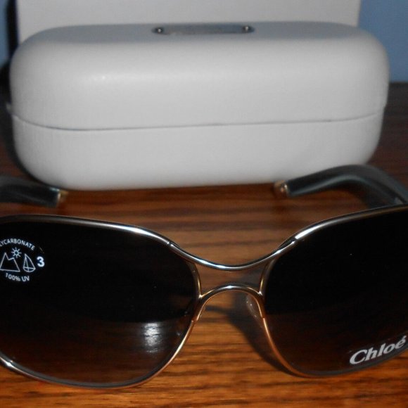 Chloe Gold Frame with Peacock blue arms/aqua Gradient lens CL2208 C04